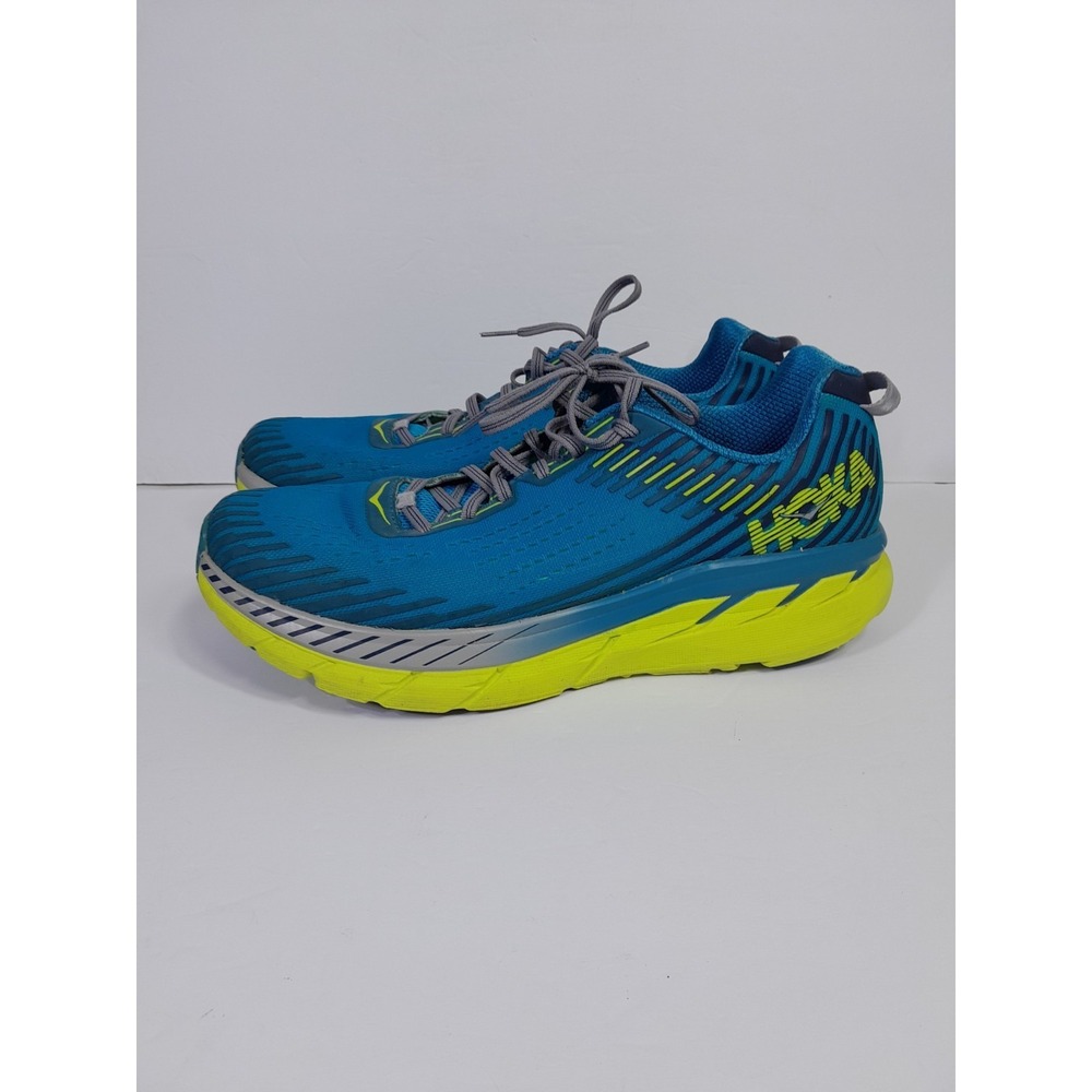 Hoka One One Clifton 5 Blue/Yellow Running Shoes Mens Size 11.5 - Picture 5 of 13